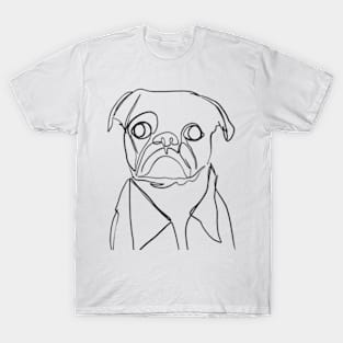 Pug dog one line art T-Shirt